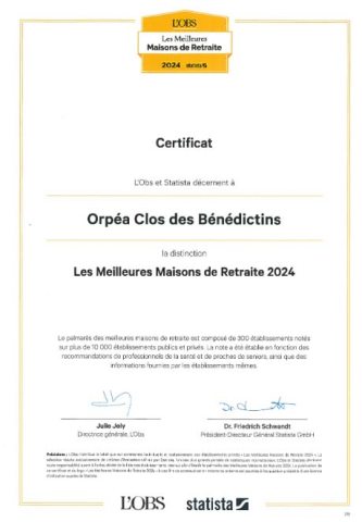 le clos des benedictins certificat